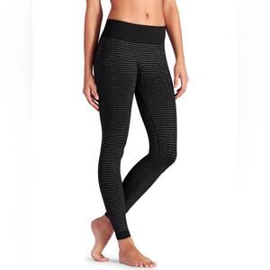 Athleta Shimmer Stripe Tights Leggings, Black and Silver Women’s S